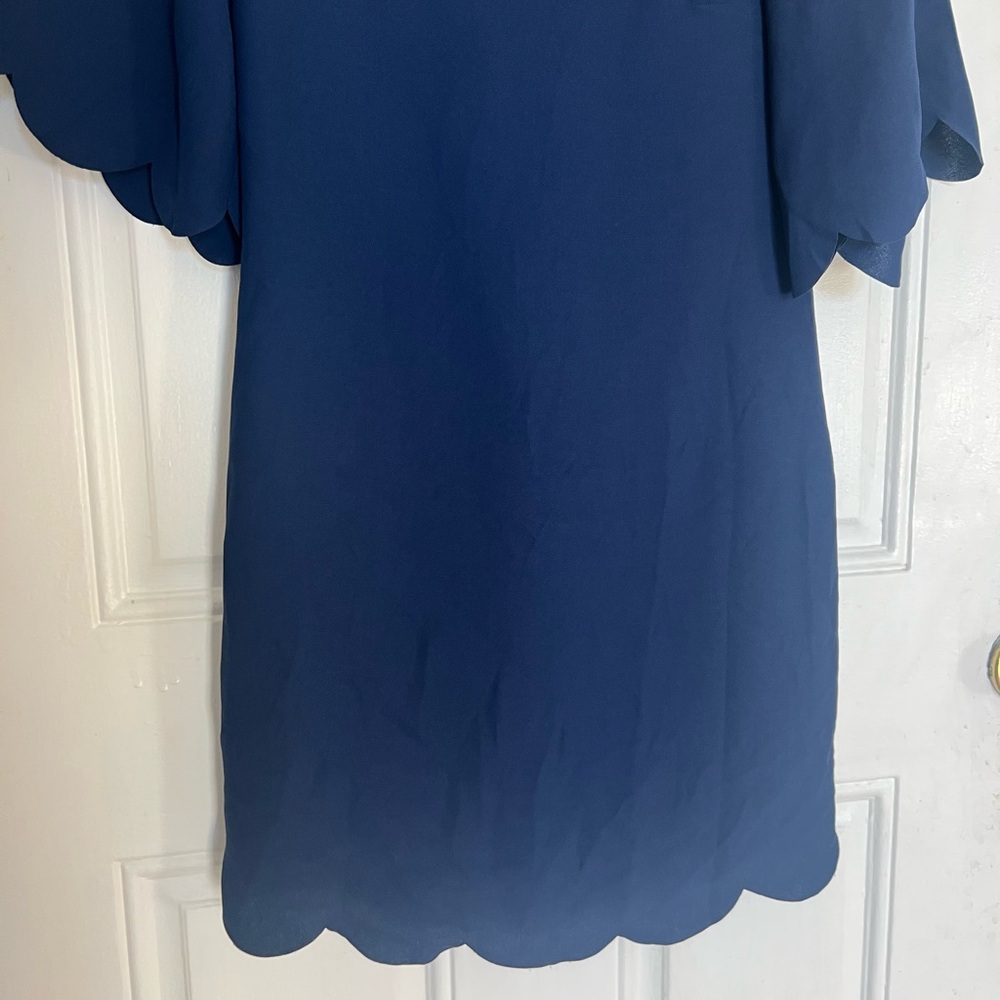 Sail to Sable | Navy Scalloped Dress - Picture 3 of 5